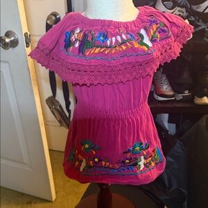 Embroidered Pink kids dress